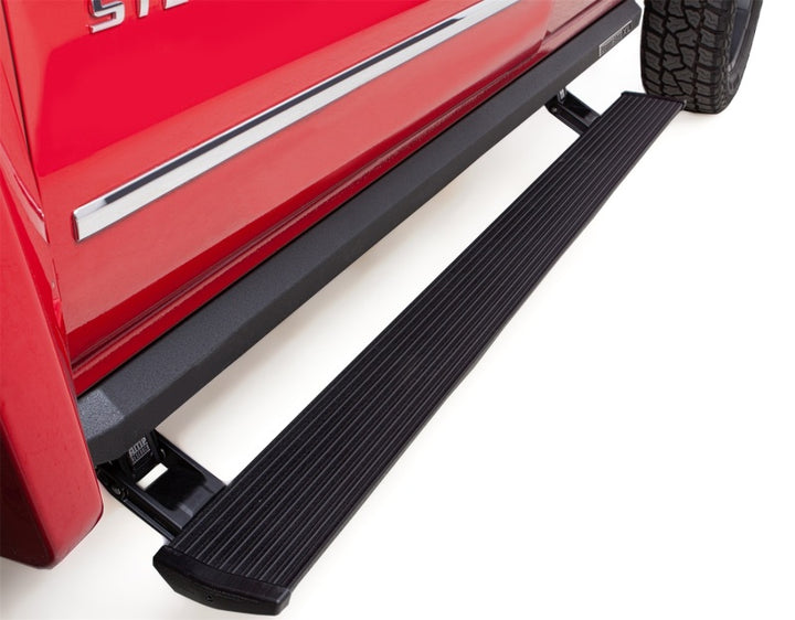 AMP Research 2014-2017 Chevrolet Silverado 1500 Crew Cab PowerStep XL - Black - Bull Strap