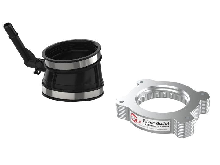 aFe 2020 Vette C8 Silver Bullet Aluminum Throttle Body Spacer Works w/ Factory Intake Only - Silver - Bull Strap