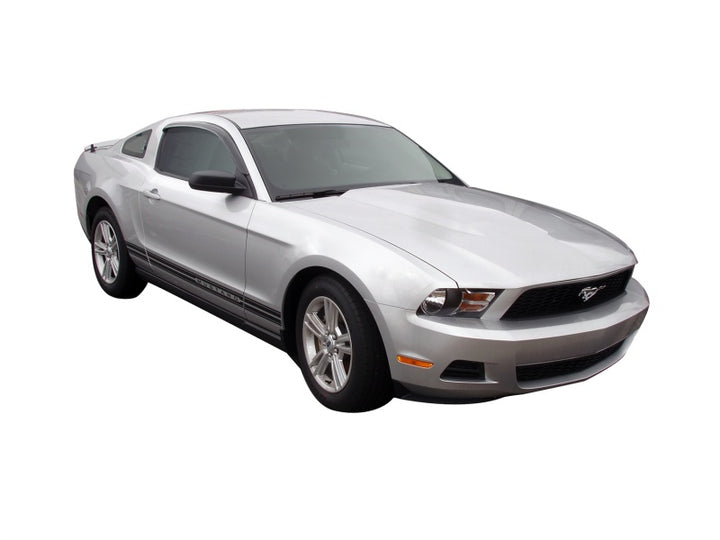 AVS 12-14 Ford Mustang Ventvisor Outside Mount Window Deflectors 2pc - Smoke - Bull Strap