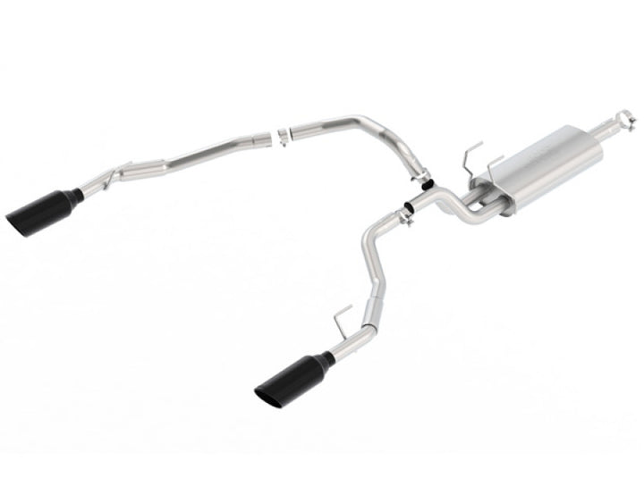 Borla 09-17 Ram 1500 5.7L V8 3in-2.5in Dual Out Pipe 5in Tip S-Type Exhaust Black Chrome - Bull Strap