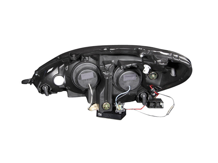 ANZO 2002-2003 Lexus Es300 Projector Headlights w/ Halo Black - Bull Strap