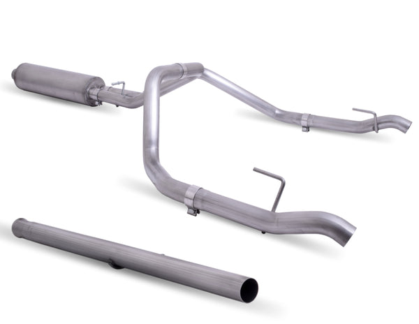 Gibson 19-22 GMC Sierra 1500 Denali 5.3L 3in/2.5in Cat-Back Dual Split Exhaust - Stainless - Bull Strap