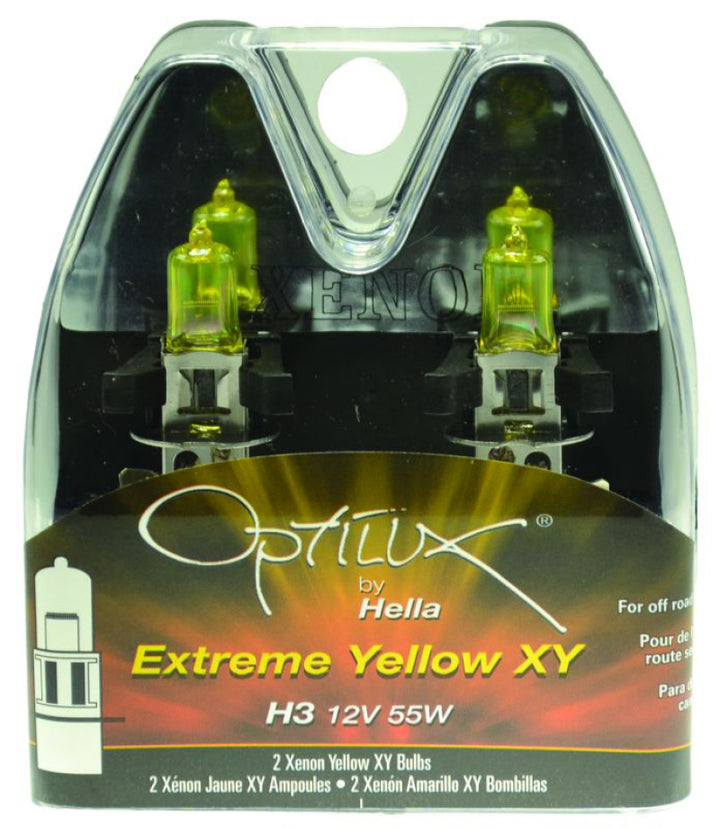 Hella Optilux H3 12V/55W XY Extreme Yellow Bulb - Bull Strap