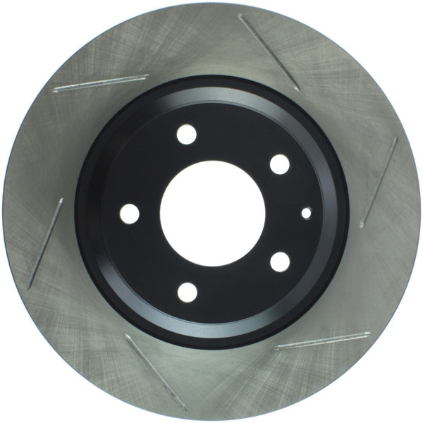 StopTech Power Slot 2003+ Mazda RX8 Slotted Left Rear Rotor - SPORT SUSPENSION ONLY - Bull Strap