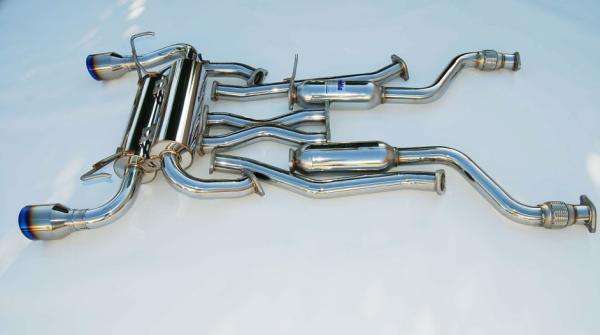Invidia 09+ 370Z Gemini Rolled Titanium Tip Cat-back Exhaust - Bull Strap