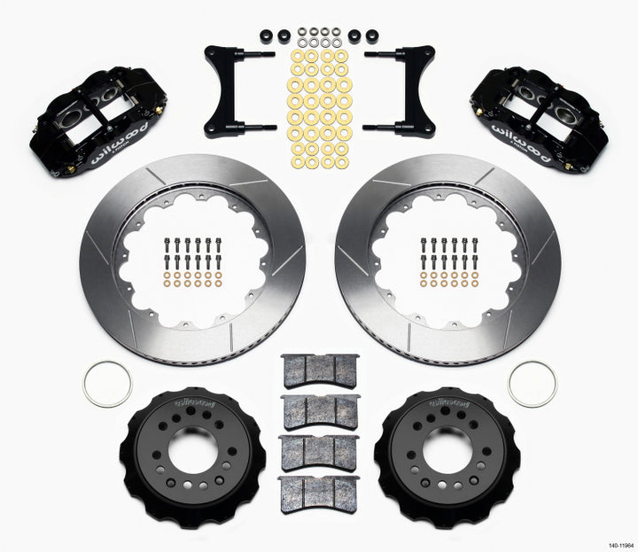 Wilwood Narrow Superlite 6R Front Hat Kit 14.00in 93-96 Mazda RX7 - Bull Strap