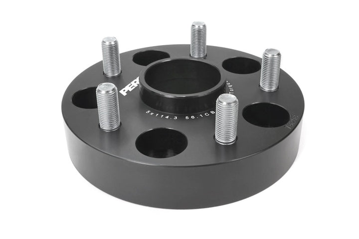 PERRIN Subaru 30mm Wheel Spacers 5x114.3 BP w/56mm Hub - Black - Bull Strap