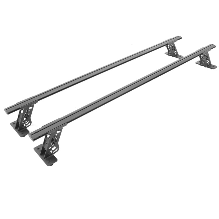 Go Rhino 15-22 Ford F-150 / 07-21 Toy. Tundra XRS Cross Bars Kit - Tex Blk (Attch Tonneau Cvr T-Trk) - Bull Strap
