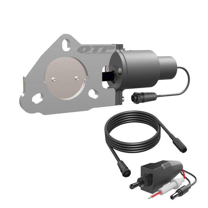 QTP 2.5in Bolt-On QTEC Electric Cutout Valve - Single - Bull Strap