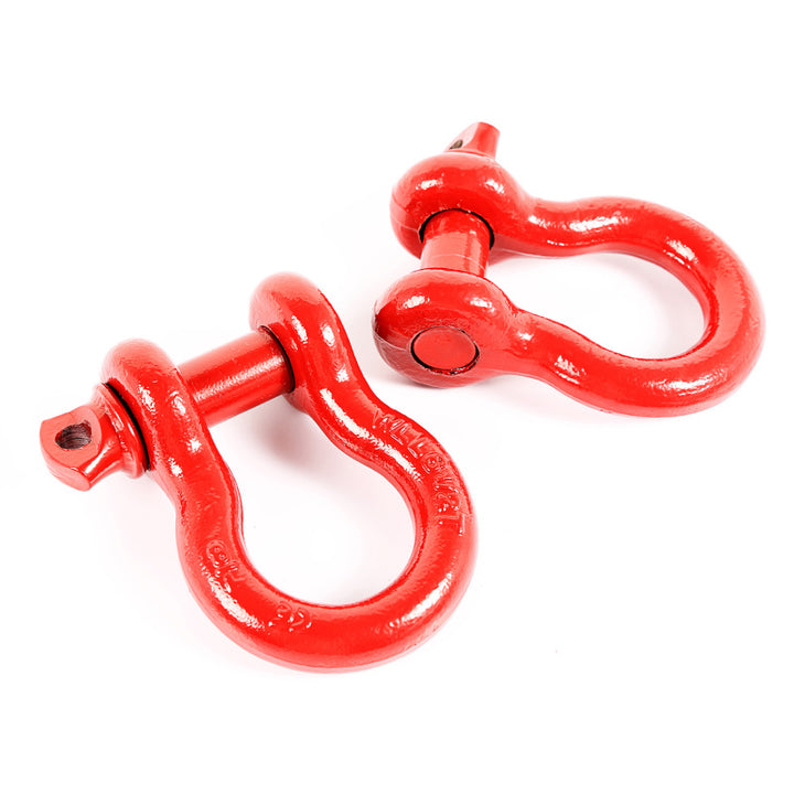 Rugged Ridge Red 7/8in D-Shackles - Bull Strap