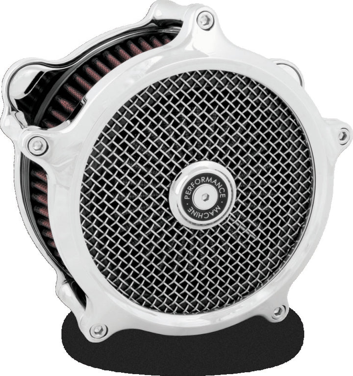 Performance Machine Air Cleaner Slim - Chrome - Bull Strap