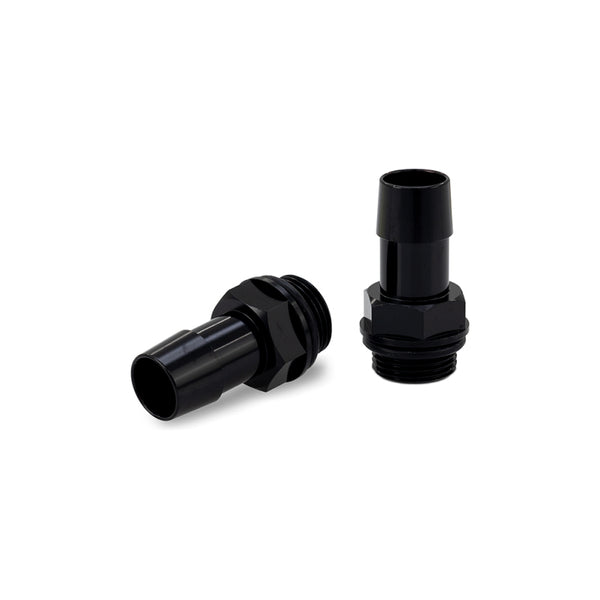 Mishimoto 2pcs. M20x1.5 5/8in Aluminum Catch Can Fittings - Black - Bull Strap