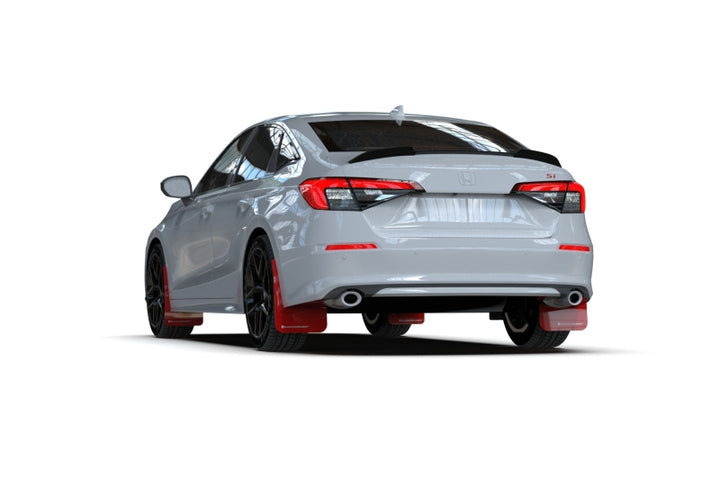 Rally Armor 22-25 Honda Civic/Civic Si/Sport Black UR Mud Flap w/Grey Logo - Bull Strap