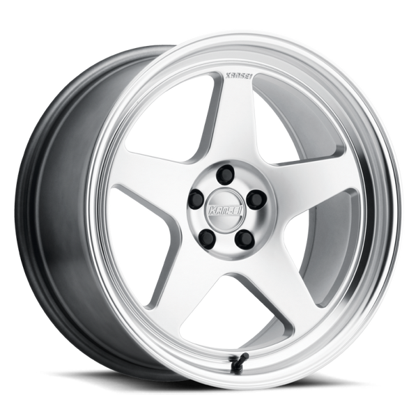 Kansei K12H Knp 18x8.5in / 5x114 BP / 35mm Offset / 73.1mm Bore - Hyper Silver Wheel - Bull Strap