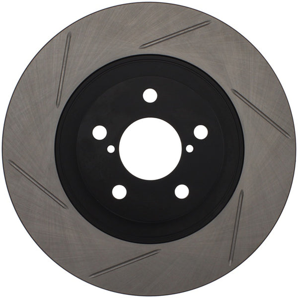 StopTech Power Slot 06-08 Subaru Legacy / 13 Scion FR-S / 13 Subaru BRZ Front Left Slotted Rotor - Bull Strap