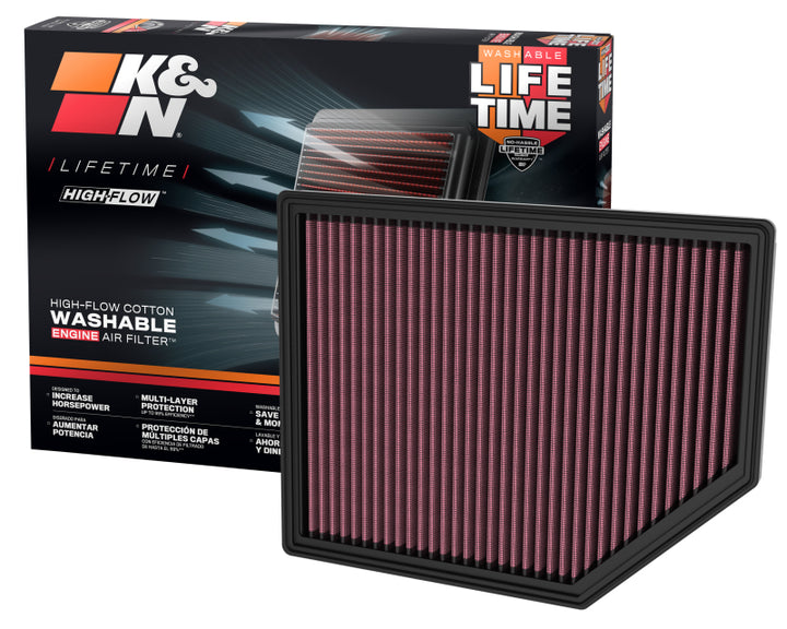 K&N 22-23 Ford Bronco Raptor 3.0L V6 Replacement Air Filter - Bull Strap