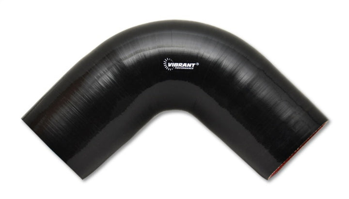 Vibrant 4 Ply Reinforced Silicone Elbow Connector - 2.25in I.D. - 90 deg. Elbow (BLACK) - Bull Strap