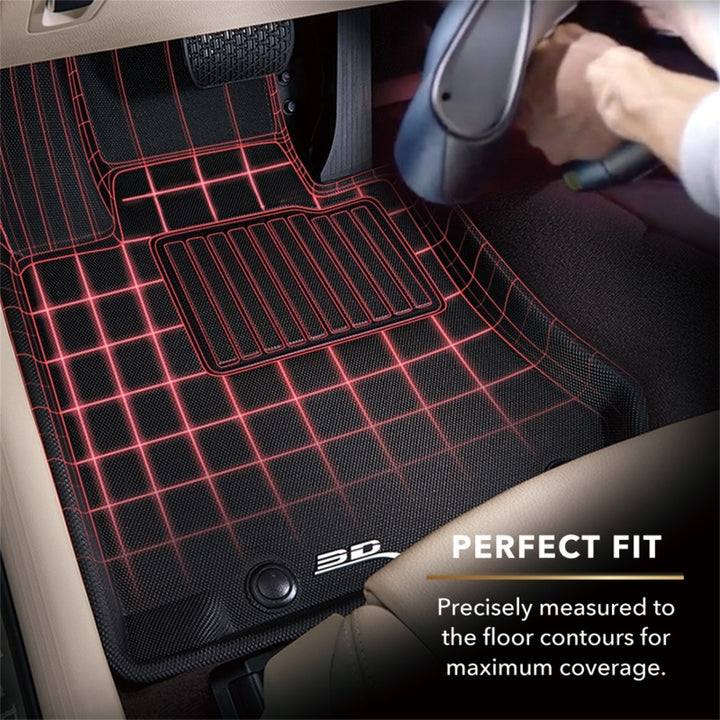 3D MAXpider 2020-2021 Tesla Model 3 Kagu 2nd Row Floormats - Black - Bull Strap