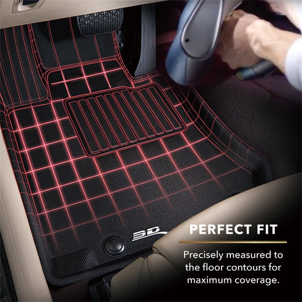 3D MAXpider 2018-2019 Tesla Model 3 Kagu 1st Row Floormat - Black - Bull Strap