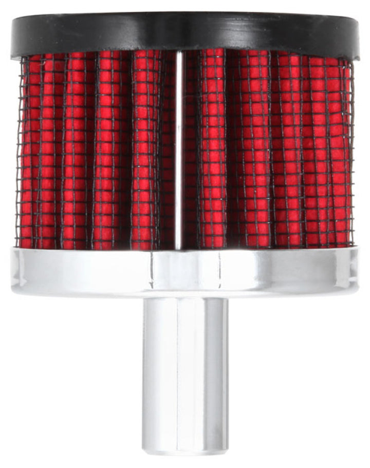 K&N Steel Base Crankcase Vent Filter .5in Vent OD x 2in OD x 1.5in Height - Bull Strap