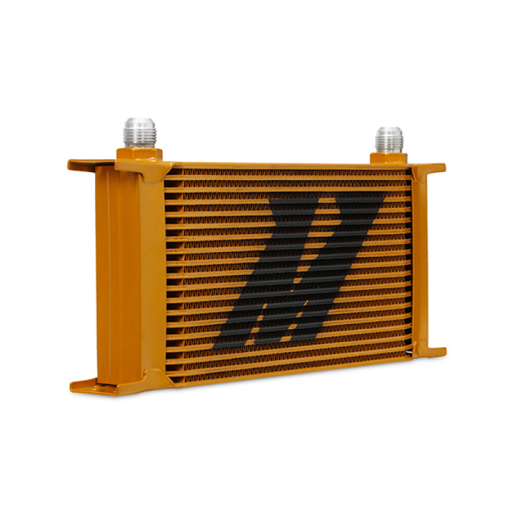 Mishimoto Universal 19 Row Oil Cooler - Gold - Bull Strap