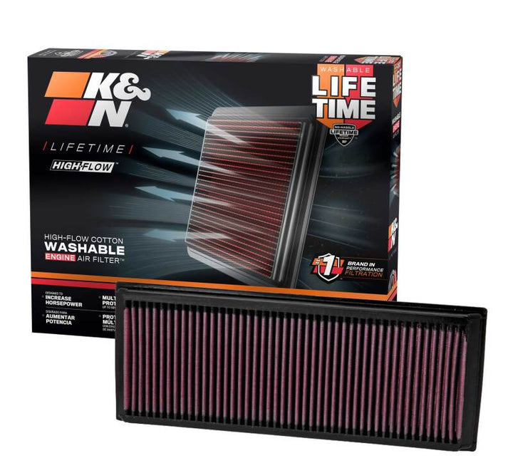 K&N 05-10 VW Jetta/Passat / 07-10 Tiguan / 09-10 GTi / 06-09 EOS Drop In Air Filter - Bull Strap