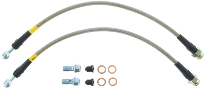 StopTech 06-10 Chevrolet Corvette Z06 Stainless Steel Rear Brake Lines - Bull Strap