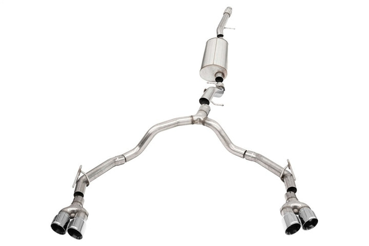 Corsa 2021-2025 Suburban/GMC Yukon XL 6.2L 4WD Dual Rear 3/2.75in Sport Cat-Back DW 4in Pol Tips - Bull Strap