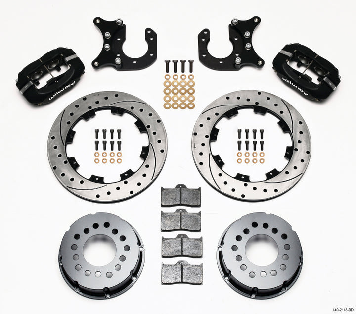 Wilwood Forged Dynalite P/S Rear Kit Drilled Rotor New Big Ford 2.50in Offset - Bull Strap
