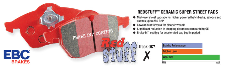 EBC Brakes Redstuff Ceramic Brake Pads - Bull Strap