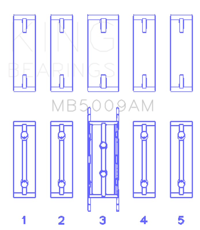 King Engine Bearings Ford Fiesta 1.25i (ZETEC) Crankshaft Main Bearing Set - Bull Strap