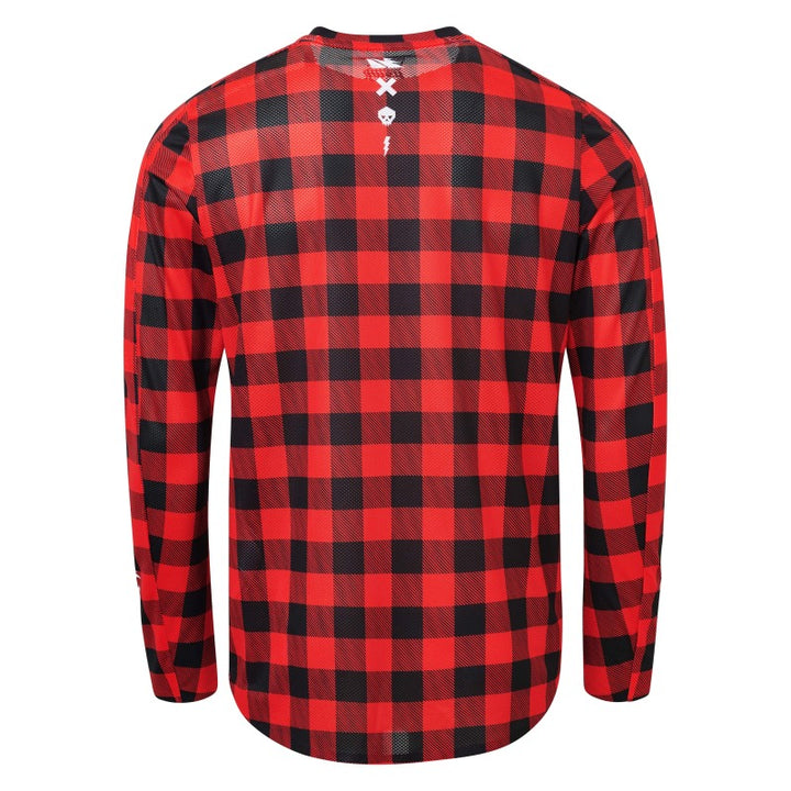 USWE Flannel Long Sleeve Lightweight Off-Road Jersey Flame Red - XL - Bull Strap