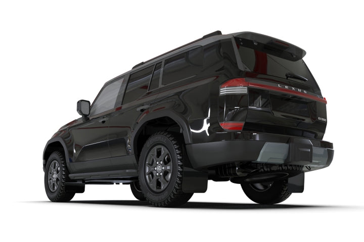 Rally Armor 2024+ Lexus GX-550 Overtrail Black UR Mud Flap Dark Grey Logo - Bull Strap