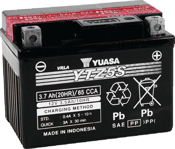 Yuasa YTZ5S-BS Maintenance Free AGM 12-Volt Battery w/Bottle - Bull Strap