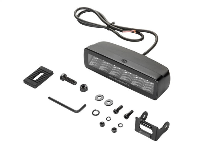 Hella Universal Black Magic 6 L.E.D. Mini Light Bar - Flood Beam - Bull Strap