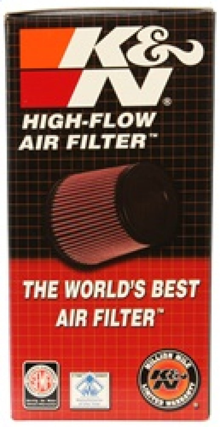 K&N Filter Universal Rubber Round Air Filter 20 Deg Flange Angle 2.25in Flange ID x 3.5in OD x 6in H - Bull Strap