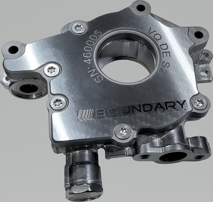 Boundary Nissan VQ 3.5L DE Oil Pump Assembly w/Billet Back Plate - Bull Strap