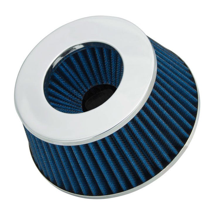 Spectre Adjustable Conical Air Filter 2-1/2in. Tall (Fits 3in. / 3-1/2in. / 4in. Tubes) - Blue - Bull Strap