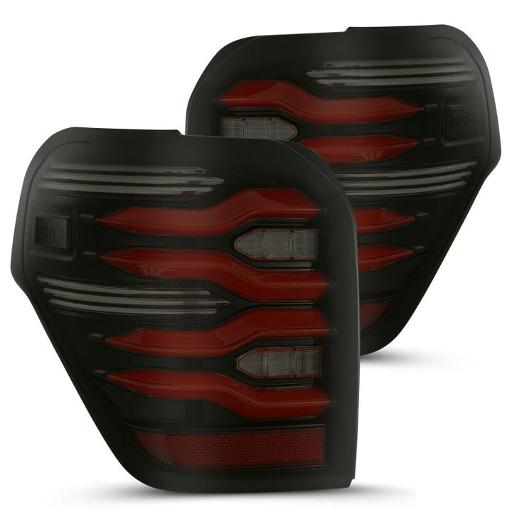 AlphaRex 10-21 Toyota 4Runner LUXX LED Taillights Blk/Red w/Activ Light/Seq Signal - Bull Strap