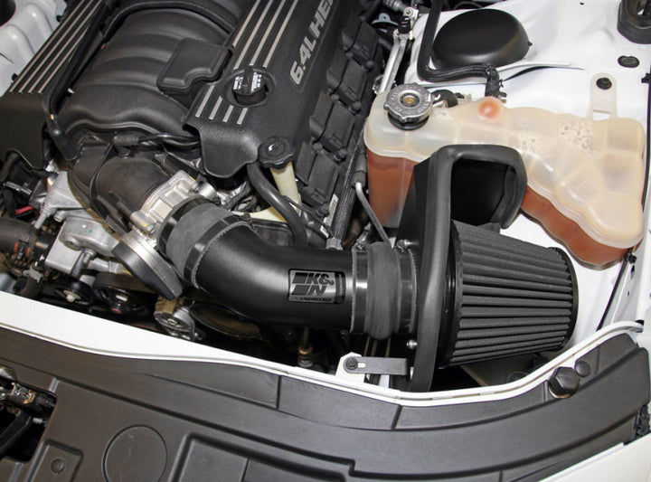 K&N 11-13 Dodge Challenger V8/12-13 Charger V8 / 12-13 Chrysler 300 Black Performance Intake Kit - Bull Strap