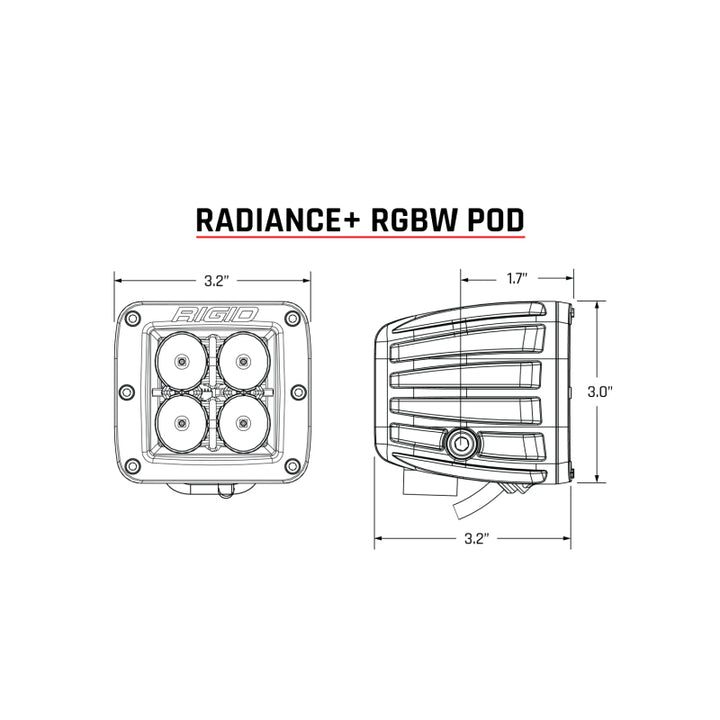 Rigid Industries Radiance+ Pod RGBW - Pair - Bull Strap