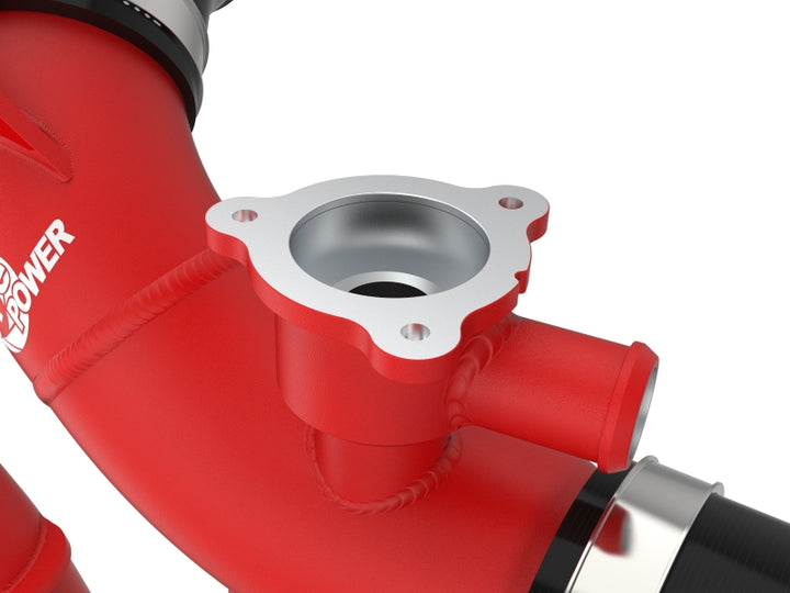aFe 23-24 Toyota Sequoia V6-3.4L Hybrid BladeRunner 2.5in Aluminum Hot Charge Pipe - Red - Bull Strap