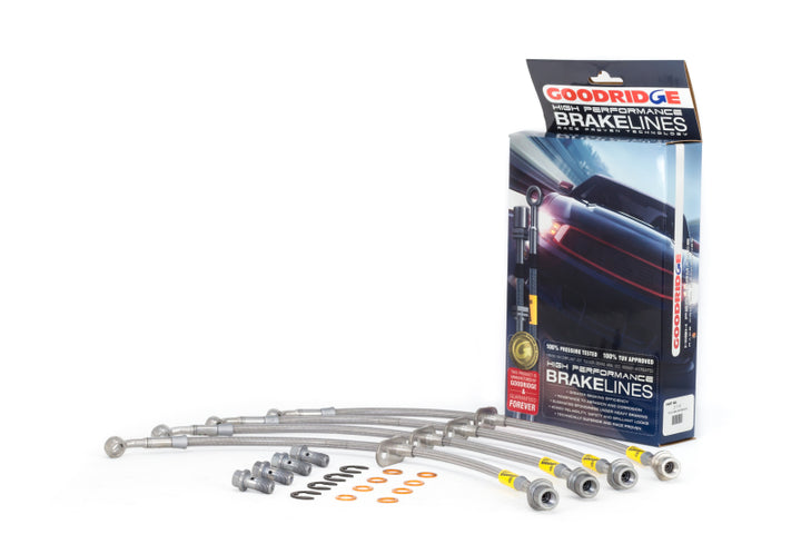 Goodridge 00-05 Toyota MR2 Spyder Stainless Steel Brake Line Kit - Bull Strap