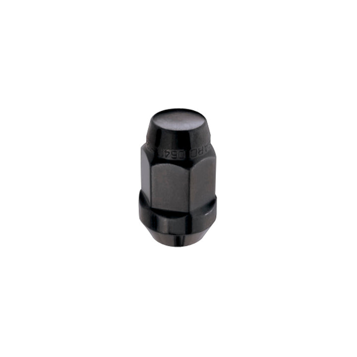 McGard Hex Lug Nut (Cone Seat Bulge Style) M14X1.5 / 22mm Hex / 1.635in. Length (4-Pack) - Black - Bull Strap