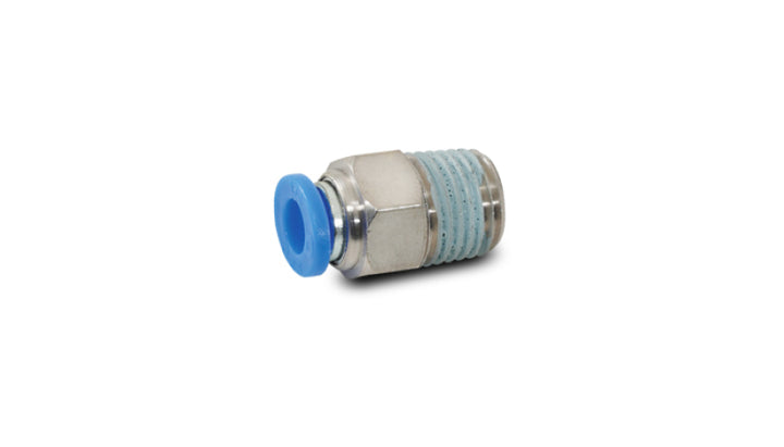 Vibrant Male Straight Pneumatic Vacuum Fitting (1/4in NPT Thread) - for 1/4in (6mm) OD tubing - Bull Strap