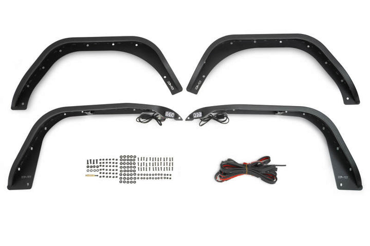 DV8 Offroad 18-23 Jeep Wrangler JL Slim Fender Flares - Bull Strap