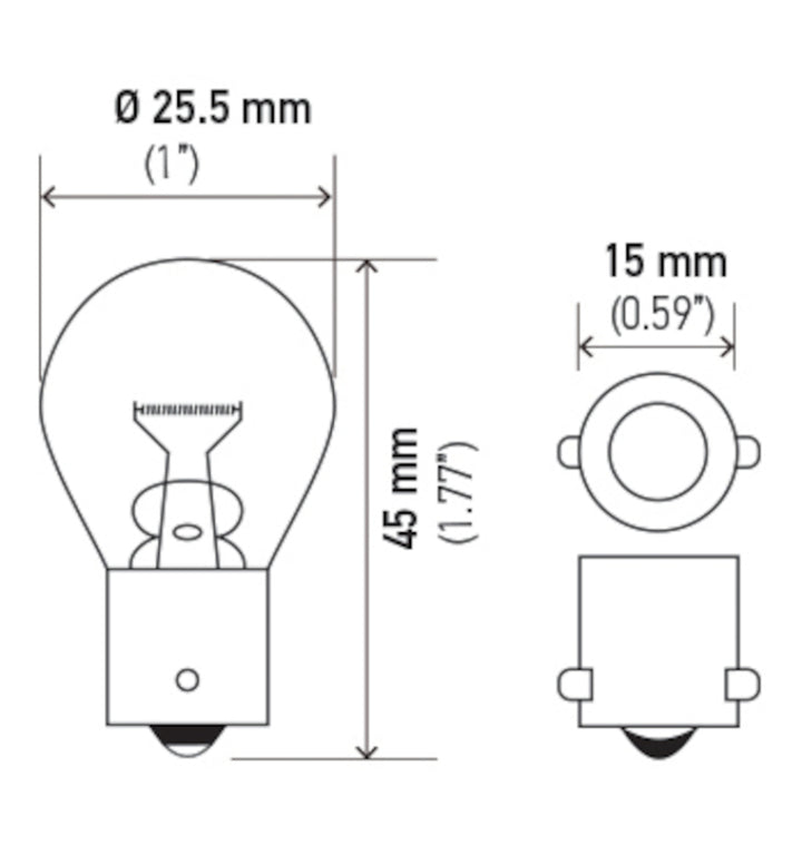 Hella Bulb 7506 12V 21W BA15s S8 - Bull Strap