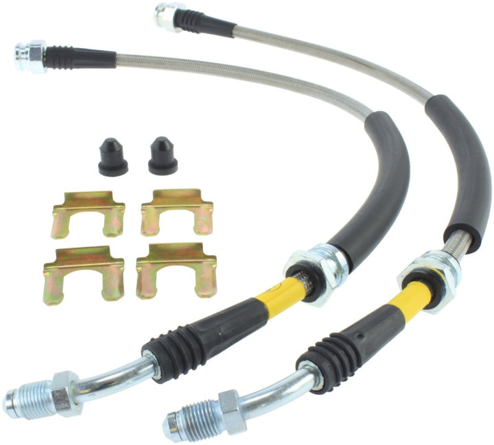 StopTech 07-09 Mazdaspeed3 / 04-07 Mazda 3 Stainless Steel Front Brake Lines - Bull Strap