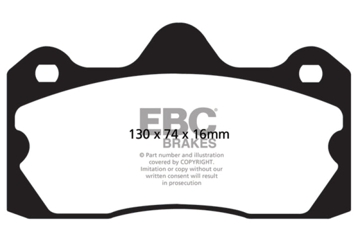 EBC 10+ Lotus Evora 3.5 Yellowstuff Rear Brake Pads - Bull Strap