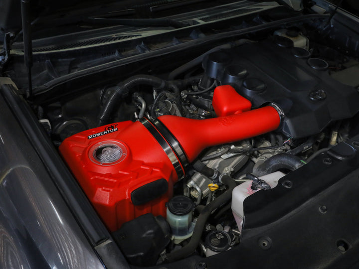 aFe Momentum GT Red Edition Cold Air Intake System w/ Pro DRY S Filt Toyota FJ Cruiser 07-23 V6-4.0L - Bull Strap